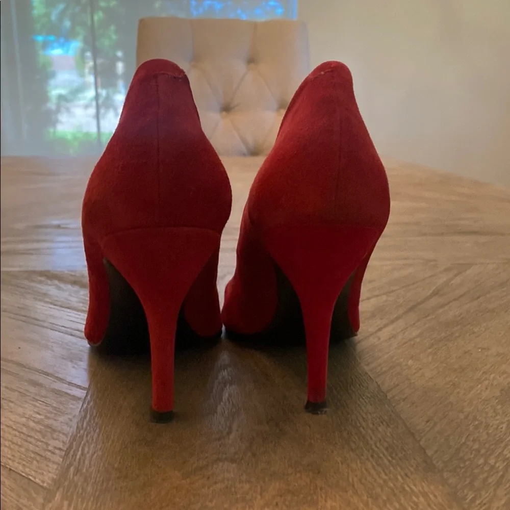 Nine West Red Suede Pumps - Picture 3 of 10